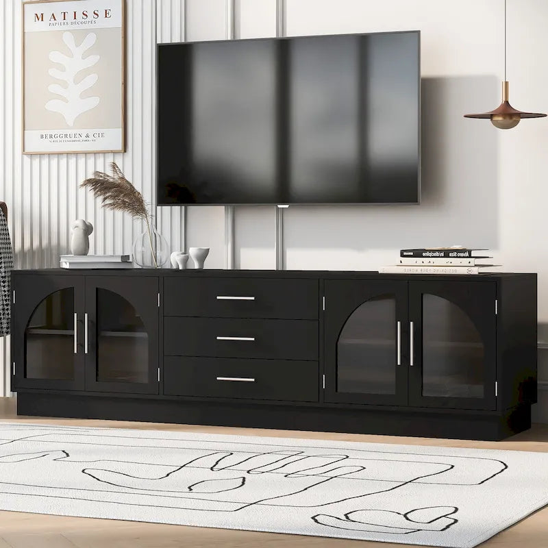 68.9 Mobile TV Moderno Minimalista per TV fino a 75 Pollici, Credenza Consolle Multimediale con Ripiani Regolabili per Soggiorno