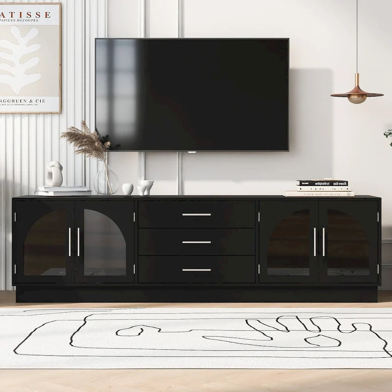 68.9 Mobile TV Moderno Minimalista per TV fino a 75 Pollici, Credenza Consolle Multimediale con Ripiani Regolabili per Soggiorno