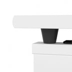 Scrivania a L trasformabile in postazione Sit-Stand a 3 posizioni da 72 W con credenza superiore