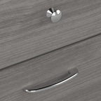 Scrivania a L trasformabile in postazione Sit-Stand a 3 posizioni da 72 W con credenza superiore