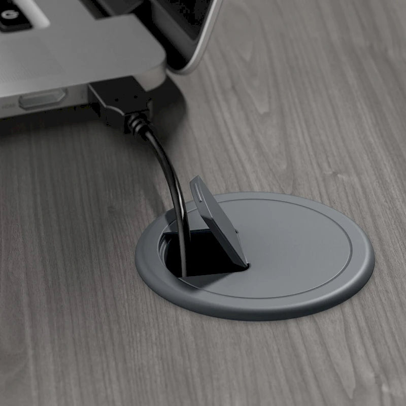 Scrivania a L trasformabile in postazione Sit-Stand a 3 posizioni da 72 W con credenza superiore