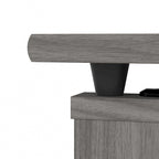 Scrivania a L trasformabile in postazione Sit-Stand a 3 posizioni da 72 W con credenza superiore