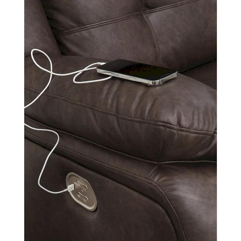 Divanetto componibile reclinabile elettrico Punch Up marrone scuro