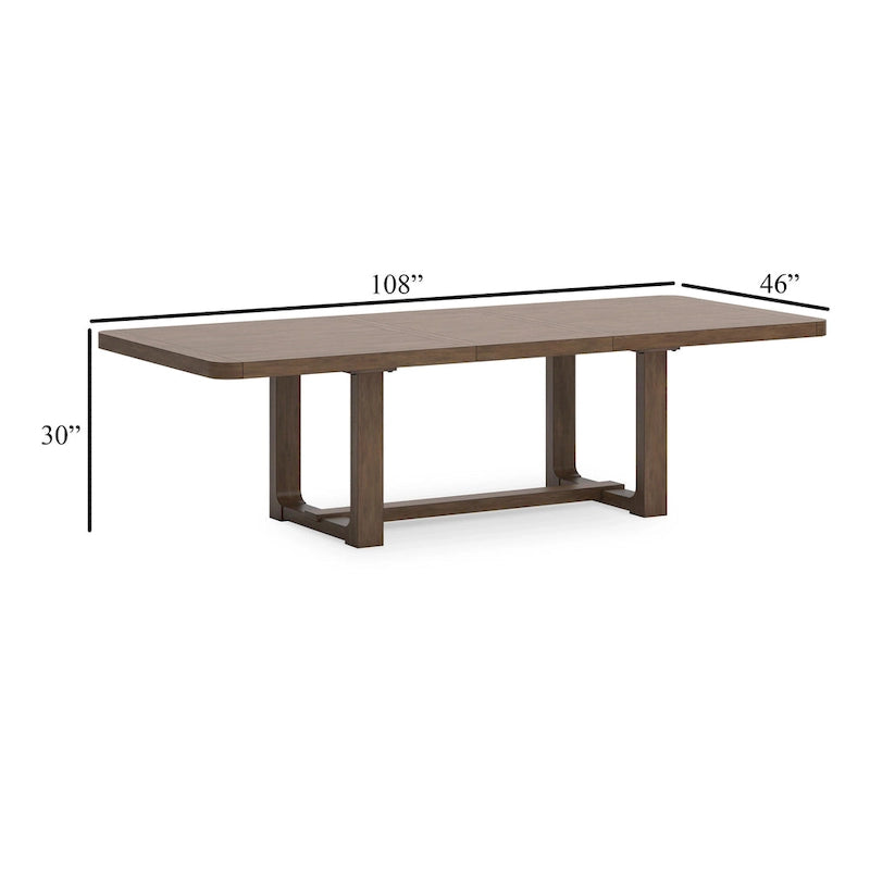 Tavolo da pranzo Cabal, piano allungabile da 84-108 pollici, legno marrone stile rustico