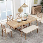 Tavolo da pranzo in legno stile rustico allungabile con 4 sedie