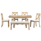 Tavolo da pranzo in legno stile rustico allungabile con 4 sedie