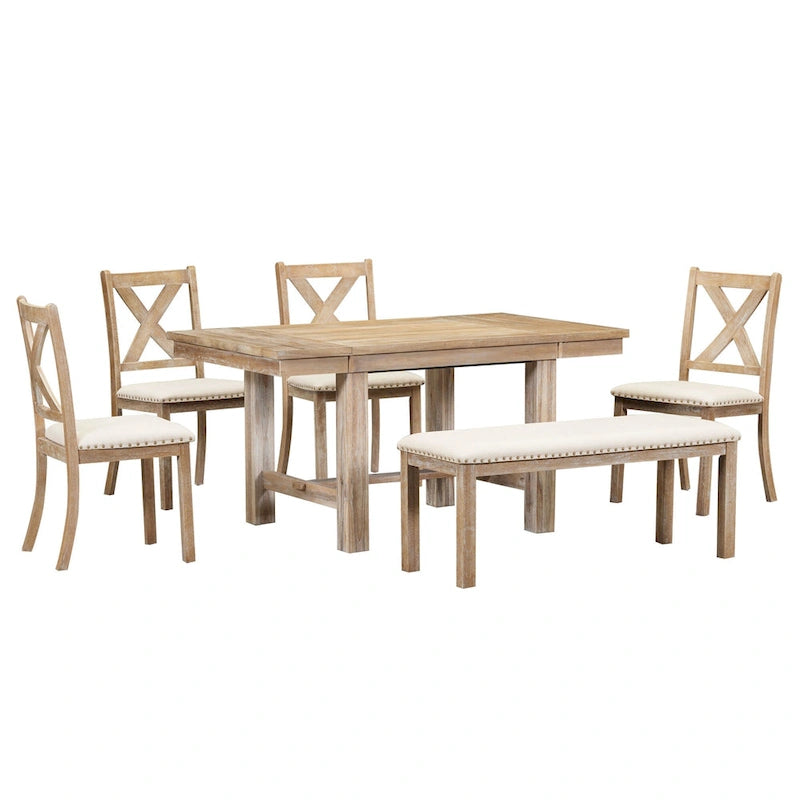 Tavolo da pranzo in legno stile rustico allungabile con 4 sedie
