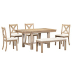 Tavolo da pranzo in legno stile rustico allungabile con 4 sedie