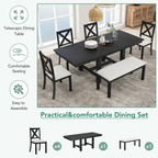 Tavolo da pranzo in legno stile rustico allungabile con 4 sedie