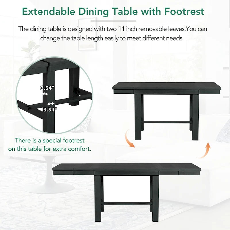 Tavolo da pranzo in legno stile rustico allungabile con 4 sedie