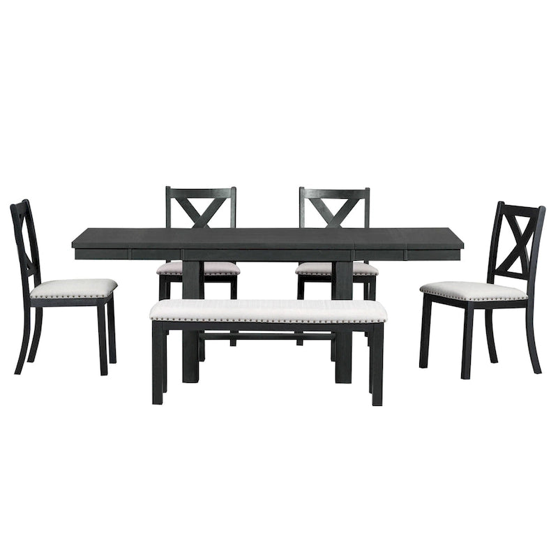 Tavolo da pranzo in legno stile rustico allungabile con 4 sedie