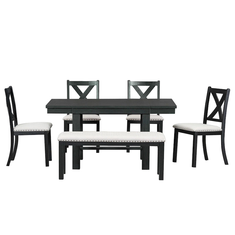 Tavolo da pranzo in legno stile rustico allungabile con 4 sedie
