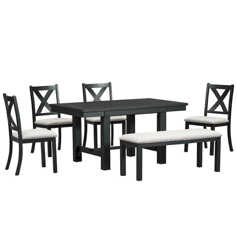 Tavolo da pranzo in legno stile rustico allungabile con 4 sedie