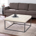 SEI Furniture Healy Faux Leather Tufted Ottoman