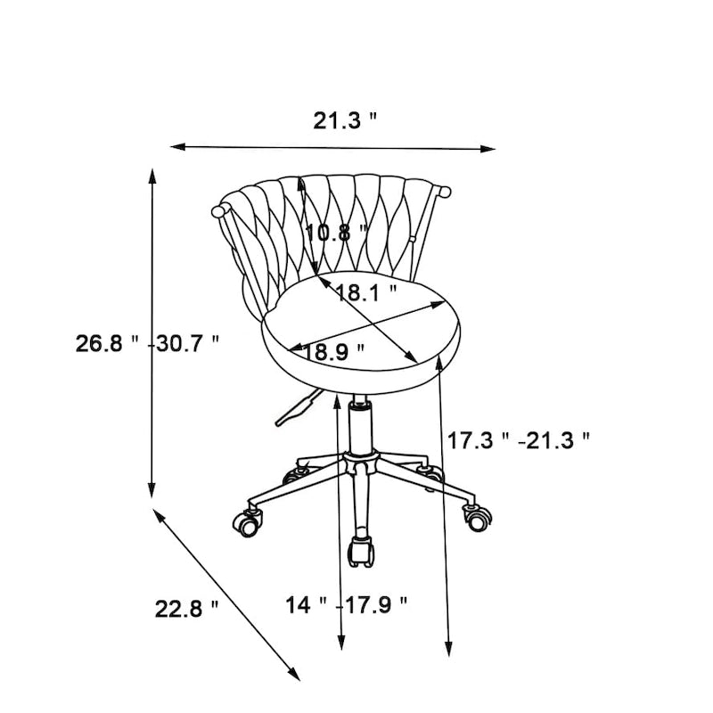 Sedie da scrivania imbottite per ufficio, ergonomiche, con ruote girevoli regolabili