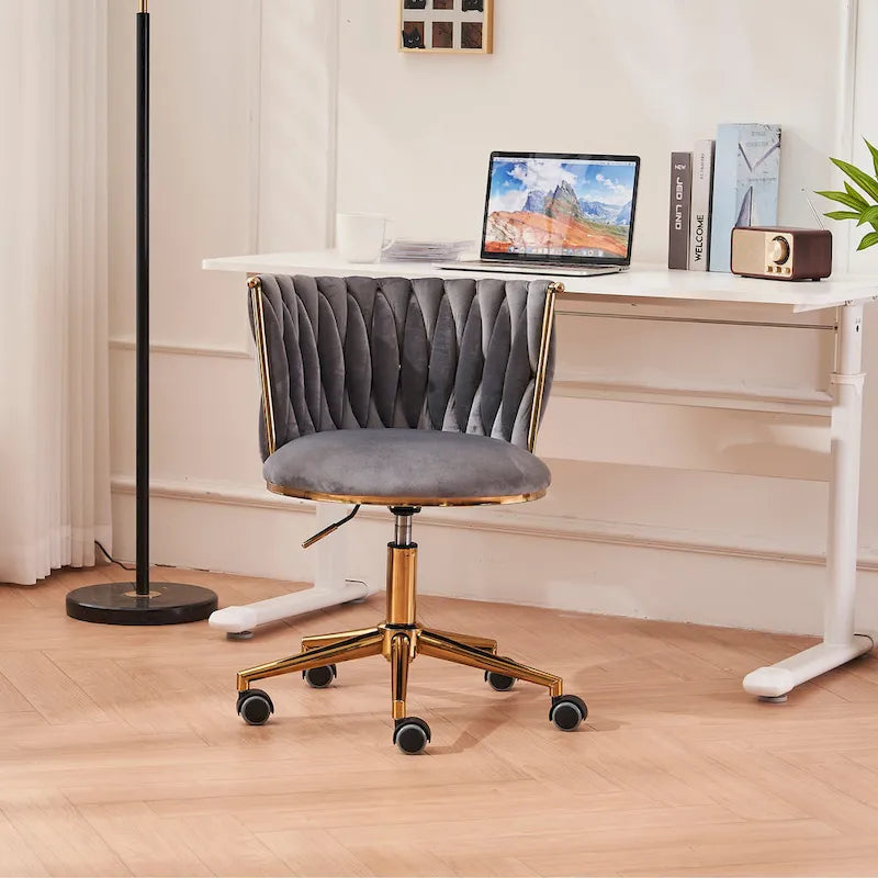 Sedie da scrivania imbottite per ufficio, ergonomiche, con ruote girevoli regolabili