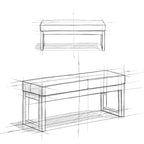 Panca pouf rettangolare contemporanea Madison larga 44 pollici