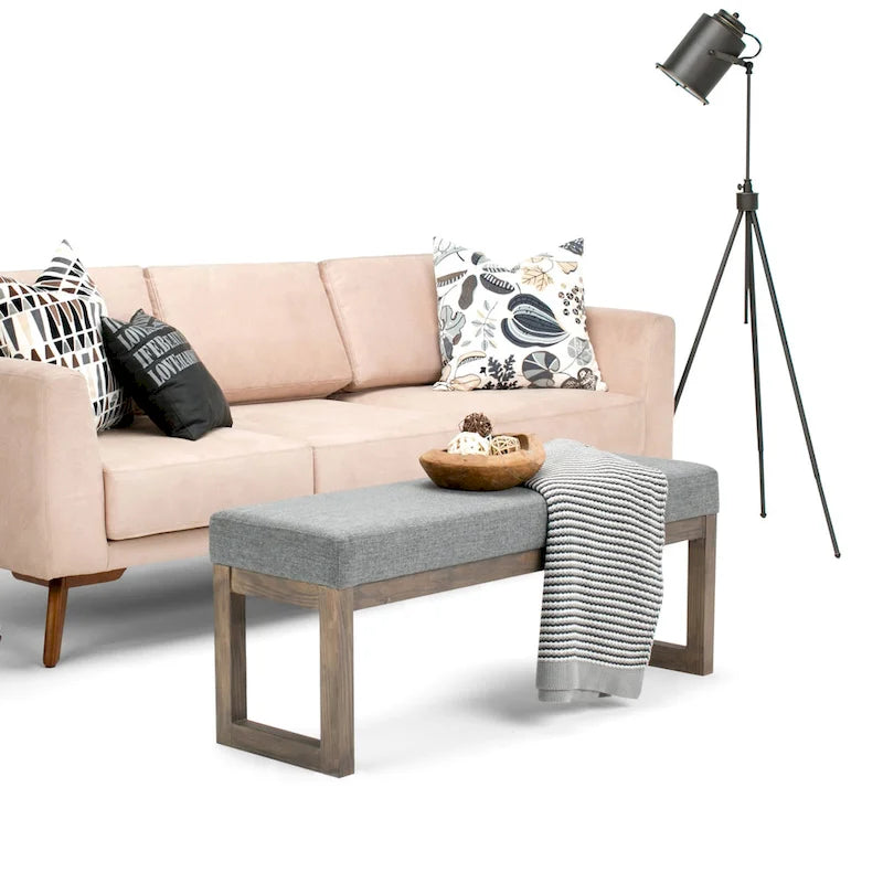 Panca pouf rettangolare contemporanea Madison larga 44 pollici