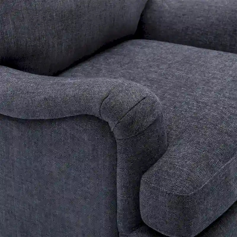 Poltrona Accent Morbida con Braccioli Arrotondati e Gambe in Legno per Soggiorno