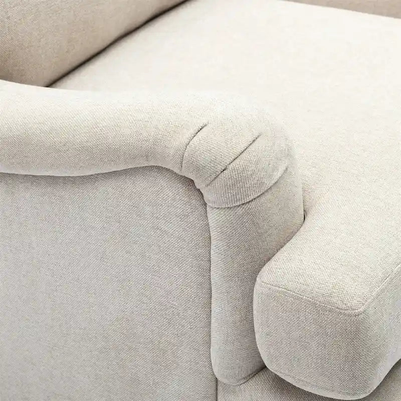 Poltrona Accent Morbida con Braccioli Arrotondati e Gambe in Legno per Soggiorno
