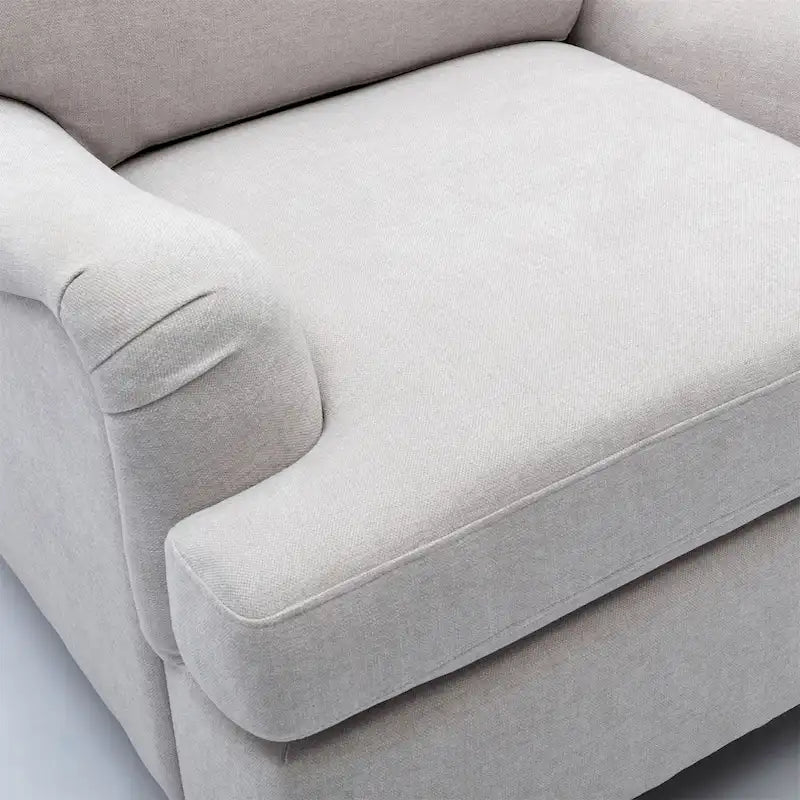 Poltrona Accent Morbida con Braccioli Arrotondati e Gambe in Legno per Soggiorno