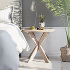 COZAYH Farmhouse Cross Leg End Table