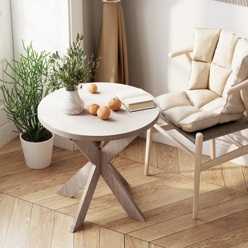Tavolino rustico con gambe a croce