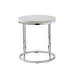 Tavolino rotondo con piano in marmo bianco Eden