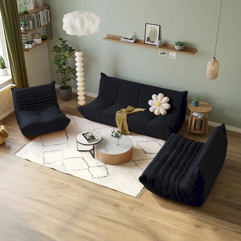 Divano da pavimento pigro, divano letto moderno in tessuto teddy, divano da salotto, poltrona sacco