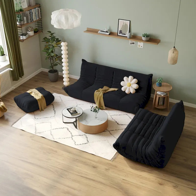 Divano da pavimento pigro, divano letto moderno in tessuto teddy, divano da salotto, poltrona sacco
