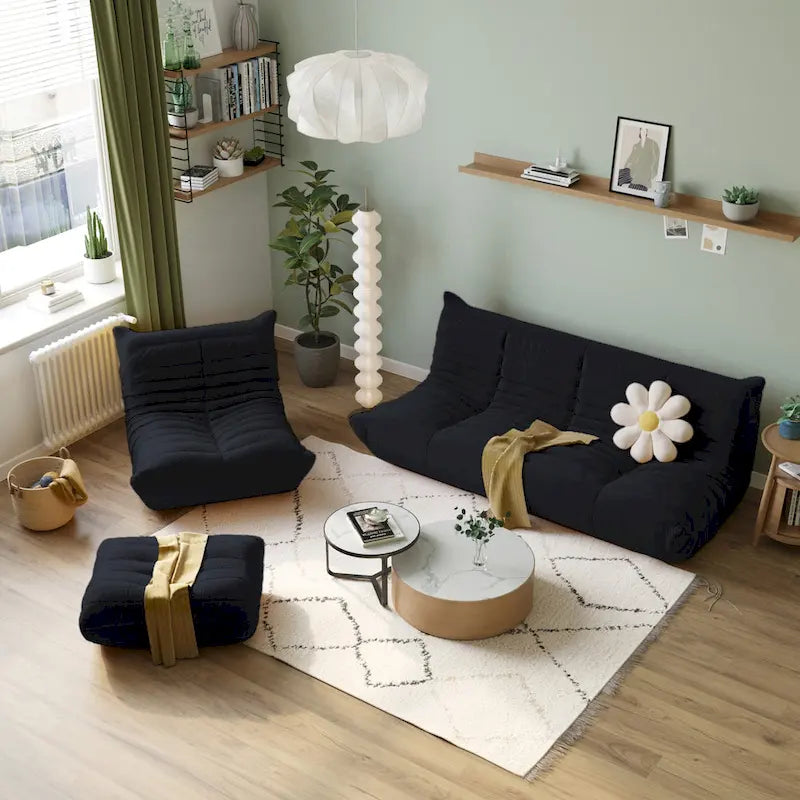 Divano da pavimento pigro, divano letto moderno in tessuto teddy, divano da salotto, poltrona sacco