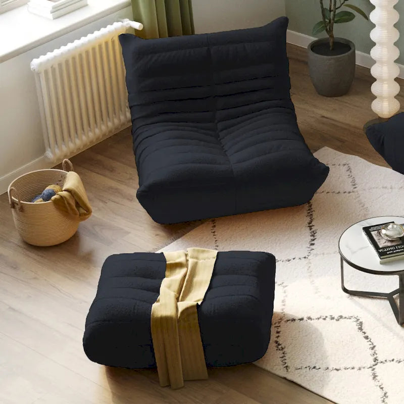 Divano da pavimento pigro, divano letto moderno in tessuto teddy, divano da salotto, poltrona sacco