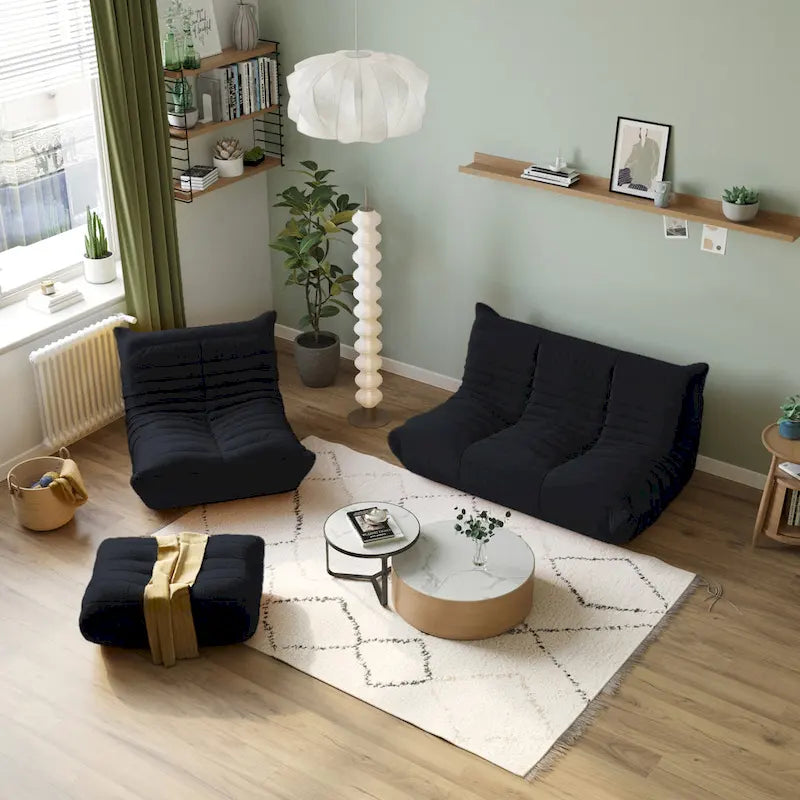 Divano da pavimento pigro, divano letto moderno in tessuto teddy, divano da salotto, poltrona sacco