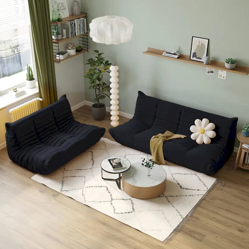 Divano da pavimento pigro, divano letto moderno in tessuto teddy, divano da salotto, poltrona sacco