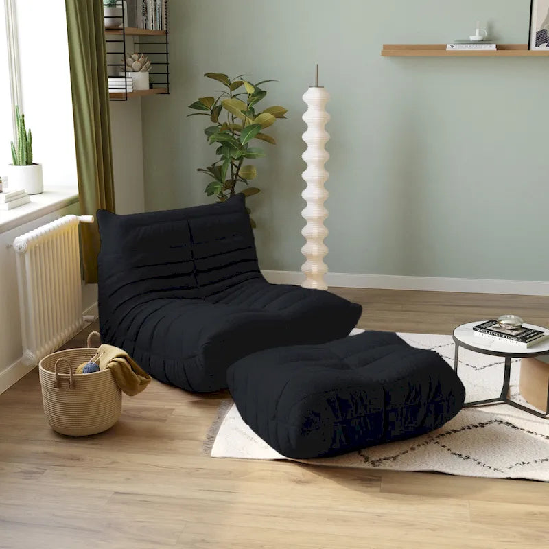 Divano da pavimento pigro, divano letto moderno in tessuto teddy, divano da salotto, poltrona sacco