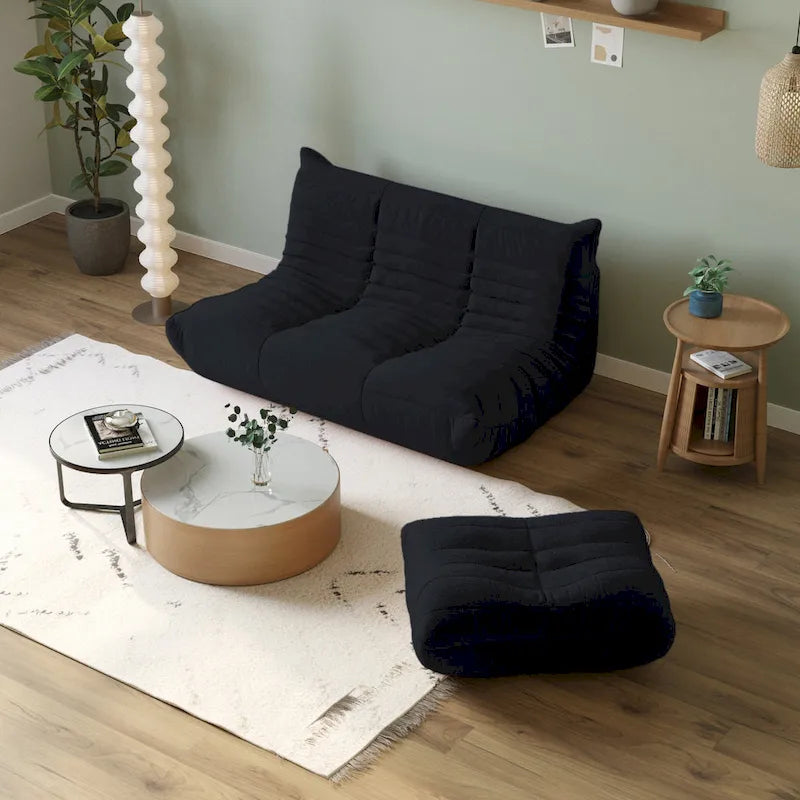 Divano da pavimento pigro, divano letto moderno in tessuto teddy, divano da salotto, poltrona sacco