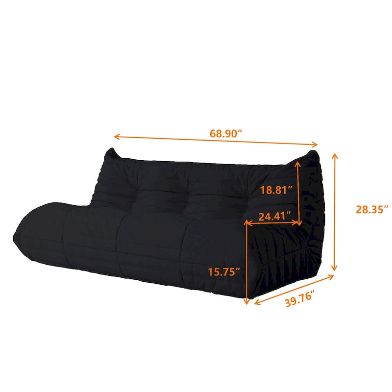 Divano da pavimento pigro, divano letto moderno in tessuto teddy, divano da salotto, poltrona sacco