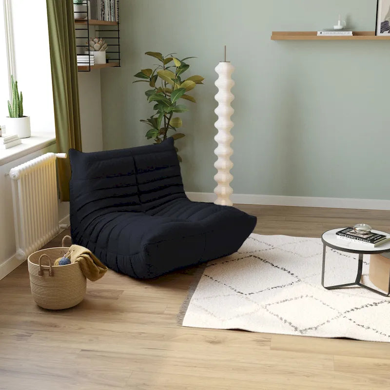 Divano da pavimento pigro, divano letto moderno in tessuto teddy, divano da salotto, poltrona sacco