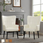 Poltrona accent tufted con schienale alto crema/marrone/tortora