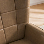 Poltrona accent tufted con schienale alto crema/marrone/tortora