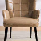 Poltrona accent tufted con schienale alto crema/marrone/tortora