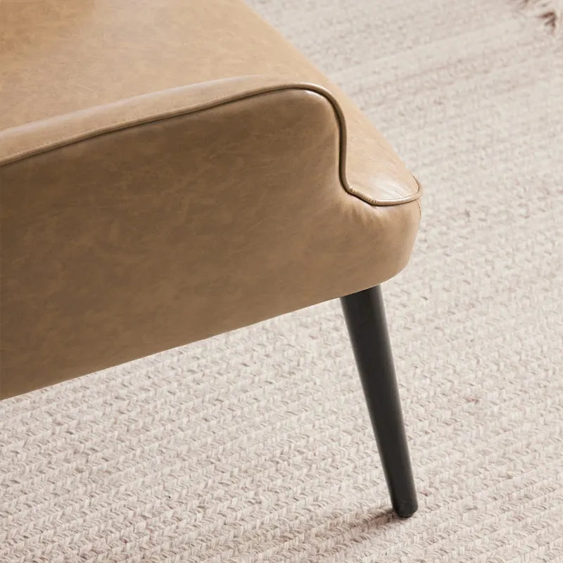 Poltrona accent tufted con schienale alto crema/marrone/tortora