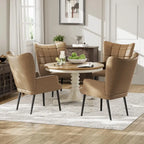 Poltrona accent tufted con schienale alto crema/marrone/tortora