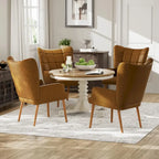 Poltrona accent tufted con schienale alto crema/marrone/tortora
