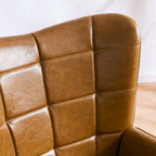 Poltrona accent tufted con schienale alto crema/marrone/tortora
