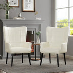 Poltrona accent tufted con schienale alto crema/marrone/tortora
