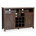Credenza a Buffet con Vetrina Cucina e Portabottiglie Armadietti a 2 Ante