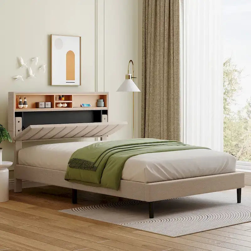 Letto a piattaforma imbottito Queen Size