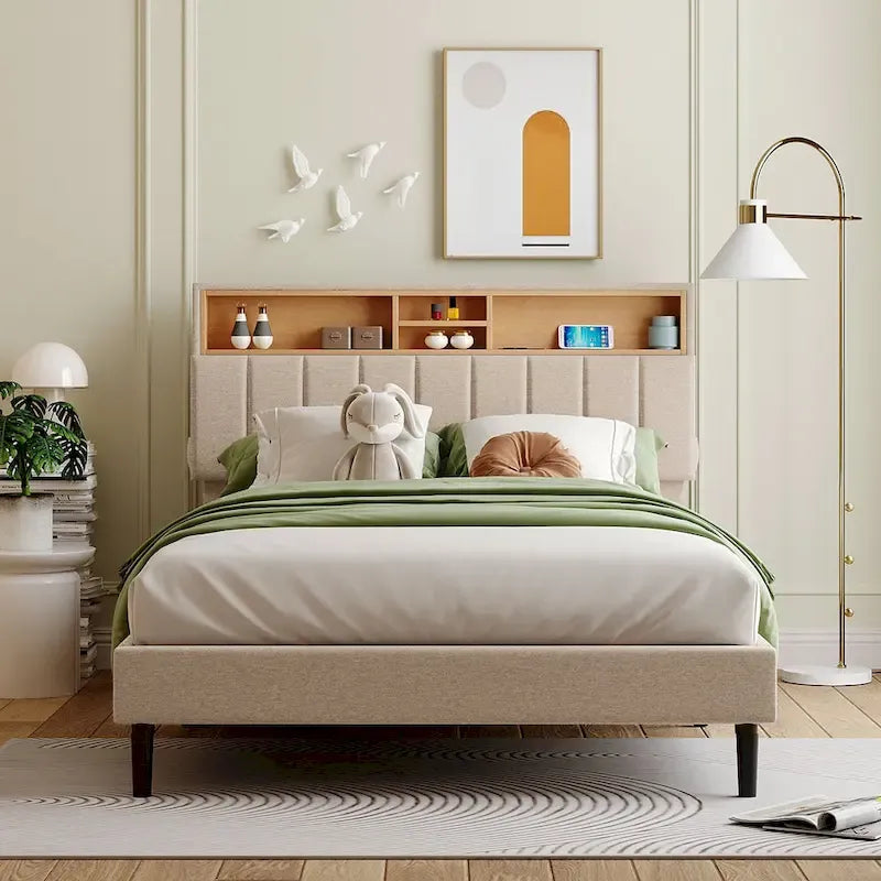 Letto a piattaforma imbottito Queen Size