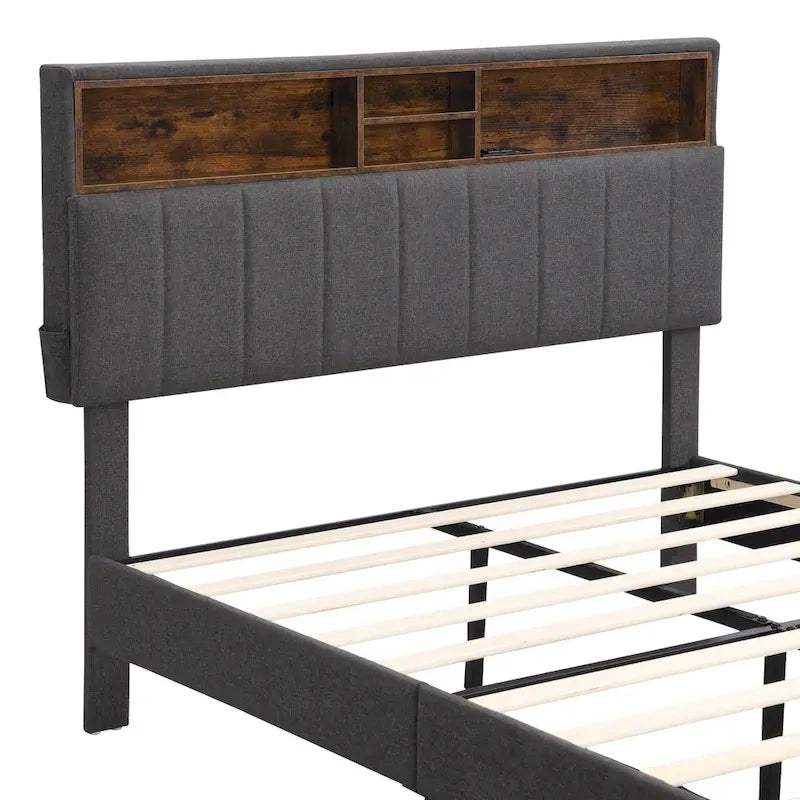 Letto a piattaforma imbottito Queen Size